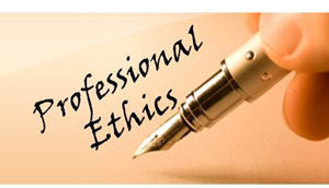 "Professional Ethics" written with fountain pen